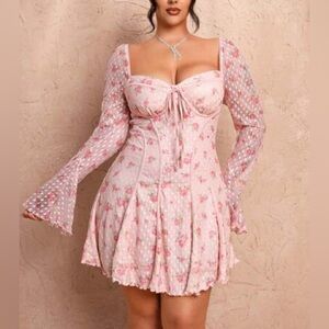 SHEIN BAE 1XL Women's Summer Beach Vacation Dating Light Social Coquette Dress